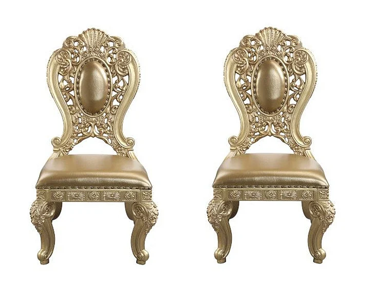 Acme Furniture Seville Side Chair (Set of 2) in Gold DN00458