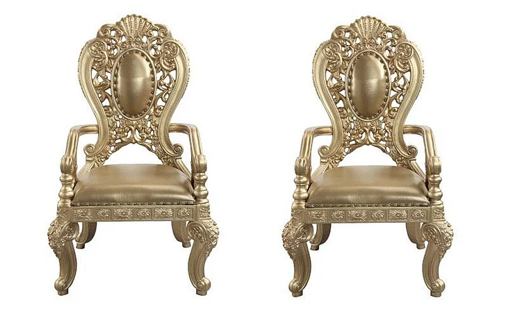 Acme Furniture Seville Arm Chair (Set of 2) in Gold DN00459