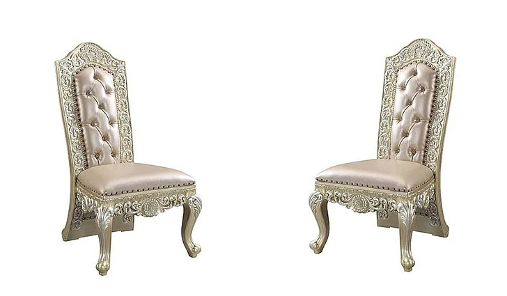 Acme Furniture Vatican Side Chair (Set of 2) in Champagne Silver DN00468