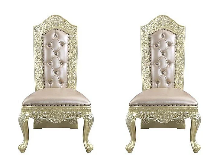 Acme Furniture Vatican Side Chair (Set of 2) in Champagne Silver DN00468