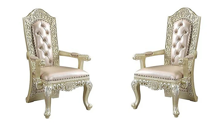 Acme Furniture Vatican Arm Chair (Set of 2) in Champagne Silver DN00469