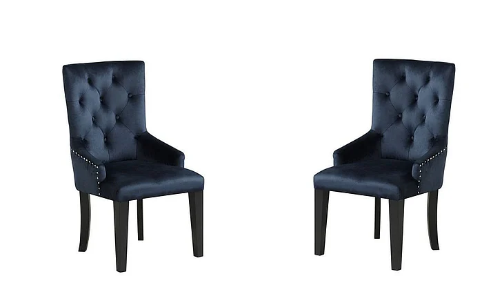 Acme Furniture Varian II Side Chair (Set of 2) in Black and Sliver DN00592