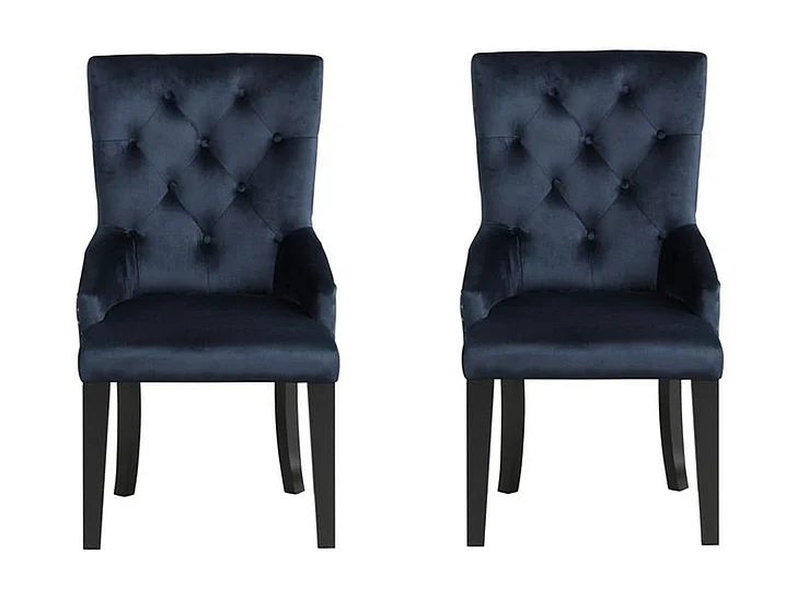Acme Furniture Varian II Side Chair (Set of 2) in Black and Sliver DN00592