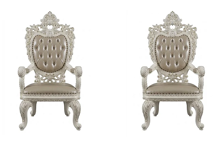 Acme Furniture Vanaheim Arm Chair (Set of 2) in Antique White DN00680
