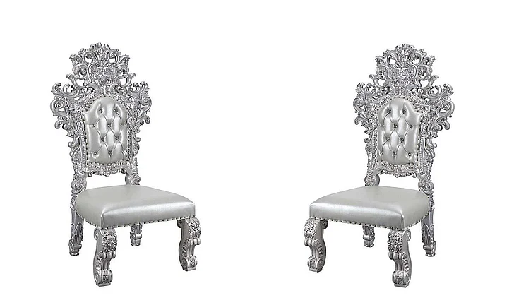 Acme Furniture Valkyrie Side Chair (Set of 2) in Antique Platinum DN00690