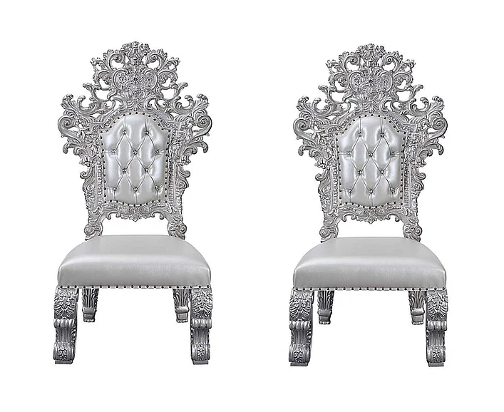 Acme Furniture Valkyrie Side Chair (Set of 2) in Antique Platinum DN00690