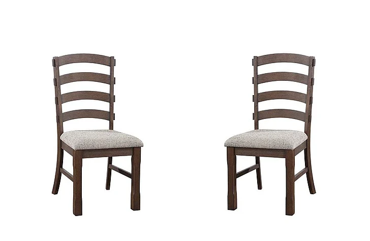 ACME Pascaline Side Chair (Set of 2) in Gray, Rustic Brown & Oak DN00703