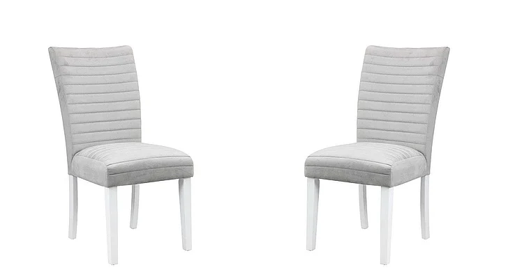 ACME Elizaveta Side Chair (Set of 2) in Gray Velvet & White High Gloss DN00815