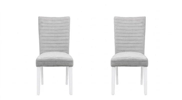 ACME Elizaveta Side Chair (Set of 2) in Gray Velvet & White High Gloss DN00815