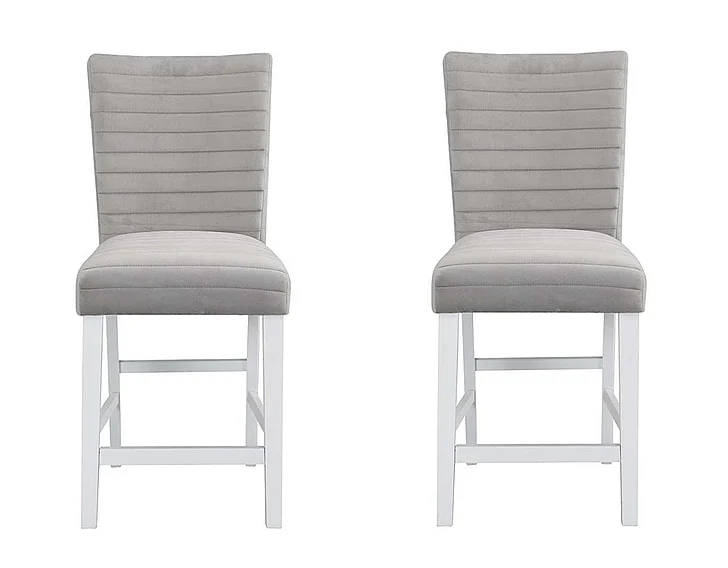 ACME Elizaveta Counter Height Chair (Set of 2) in Faux Crystal Diamonds & White High Gloss DN00818