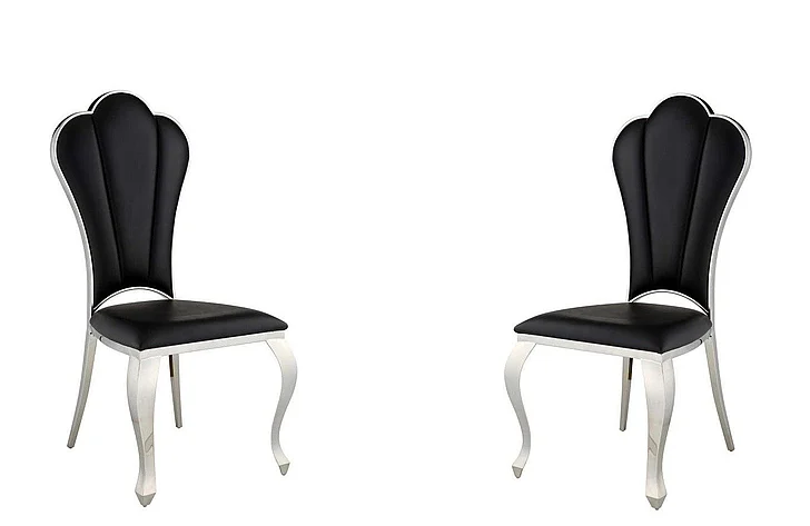 ACME Cyrene Side Chair (Set of 2) in Black PU DN00927
