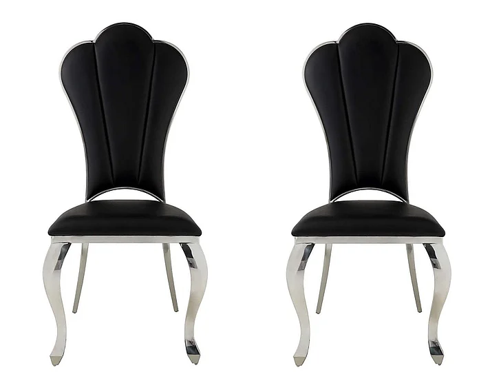 ACME Cyrene Side Chair (Set of 2) in Black PU DN00927