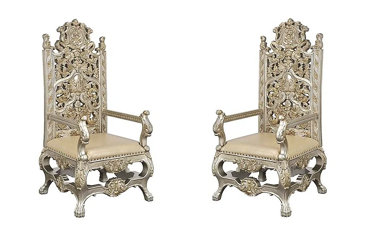 ACME Danae Dining Arm Chair (Set of 2) in Champagne & Gold DN01199