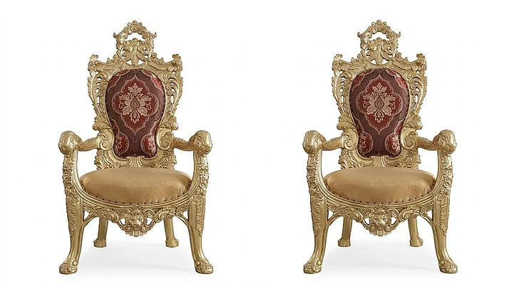 ACME Bernadette Arm Chair in Gold DN01472 (Set of 2)