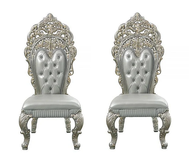 ACME Sandoval Side Chair in Metallic DN01495 (Set of 2)