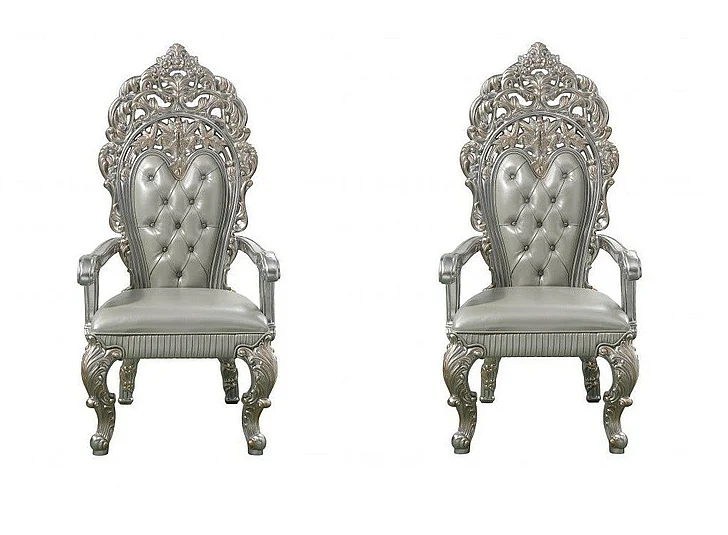 ACME Sandoval Arm Chair in Metallic DN01496 (Set of 2)