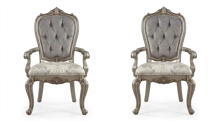ACME Ariadne Arm Chair in Gray DN02283 (Set of 2)