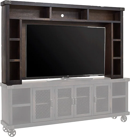 Aspenhome Industrial Entertainment Hutch in Ghost Black DN1270H-GHT