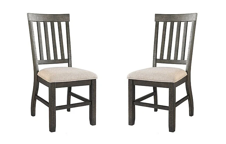 Elements International Stone Ladder Back Side Chair (Set of 2) in Cream/Dark Ash DST100SC