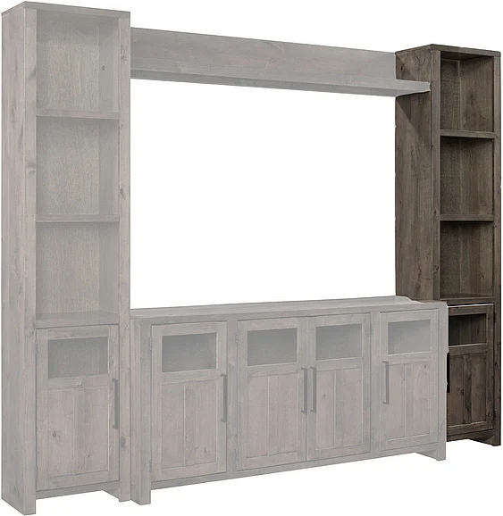 Aspenhome Finnegan Entertainment Wall RF Pier in Sandy Brown DTT1119R-SBR