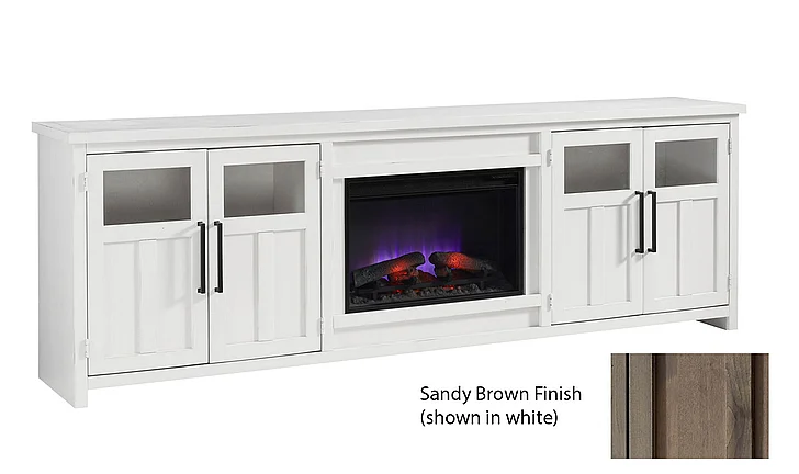 Aspenhome Finnegan 98" Fireplace Console in Brown DTT1970-SBR