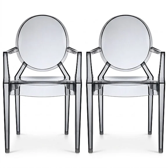 Modway Casper Dining Arm Chair in Smoke (Set of 2) EEI-121-SMK