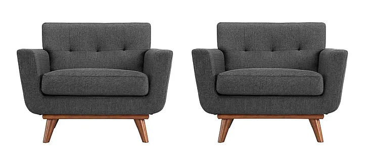 Modway Engage Wood Armchair Set of 2 in Gray EEI-1284-DOR