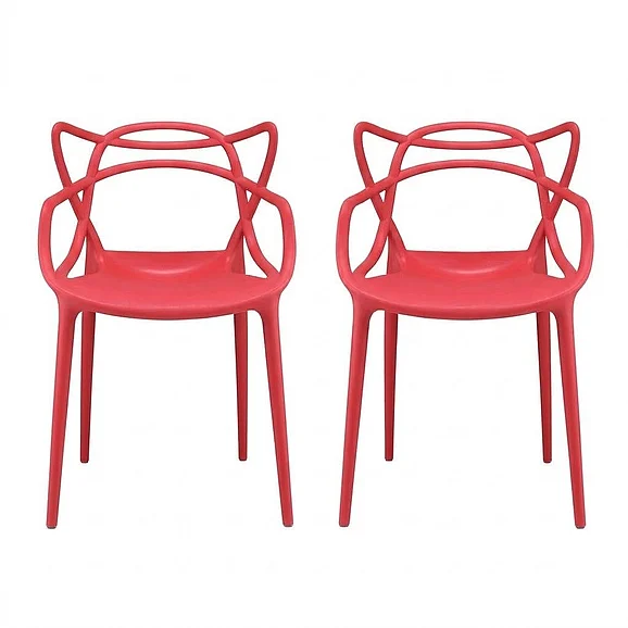 Modway Entangled Dining Set Set of 2 in Red EEI-2347-RED-SET