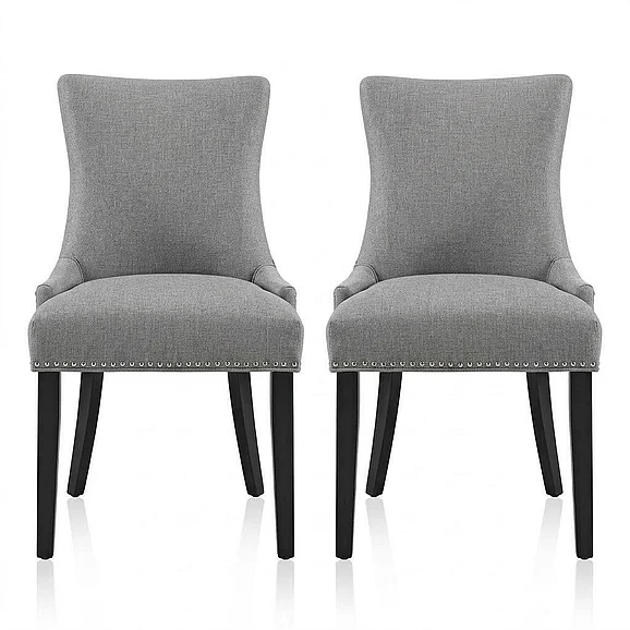 Modway Marquis Fabric Dining Side Chair Set of 2 in Light Gray EEI-2746-LGR-SET