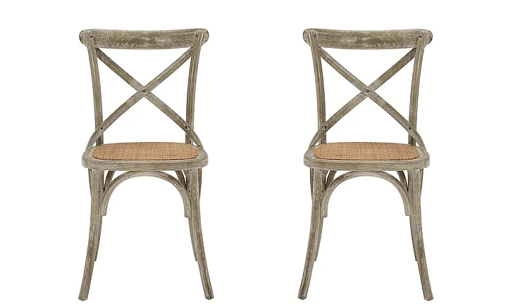 Modway Gear Dining Side Chair Set of 2 in Gray EEI-3481-GRY