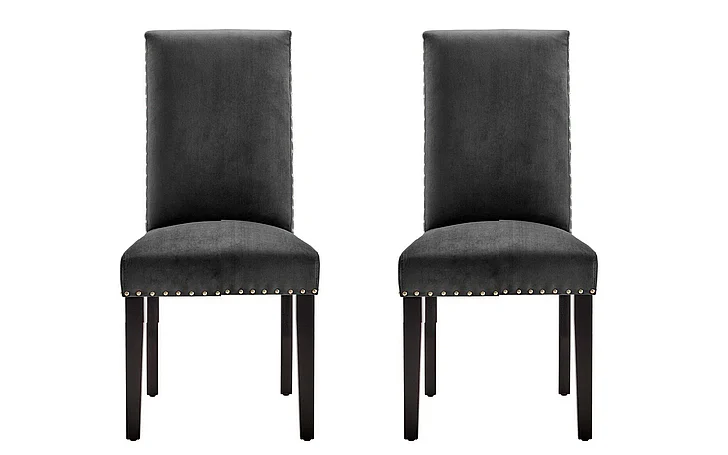 Modway Parcel Performance Velvet Dining Side Chairs Set of 2 in Charcoal EEI-3779-CHA