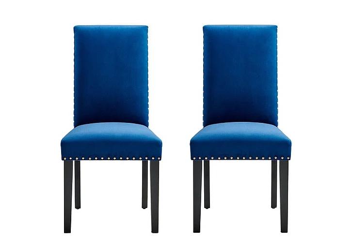 Modway Parcel Performance Velvet Dining Side Chairs Set of 2 in Navy EEI-3779-NAV