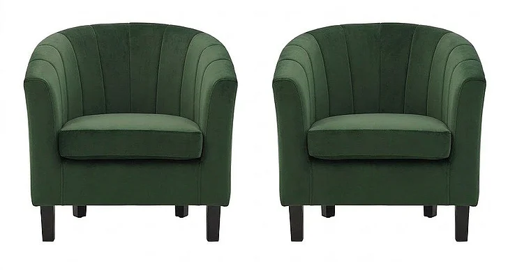 Modway Prospect Channel Tufted Performance Velvet Armchair Set of 2 in Emerald EEI-4150-EME