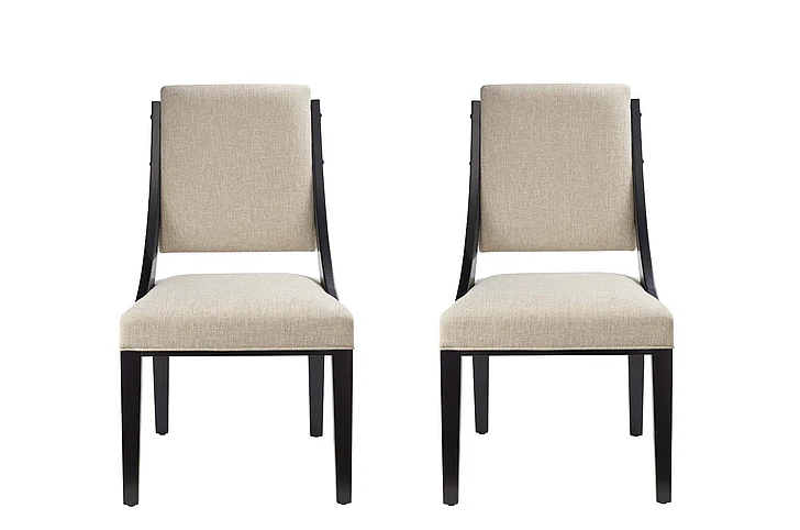 Modway Cambridge Upholstered Fabric Dining Chairs Set of 2 in Beige EEI-4553-BEI