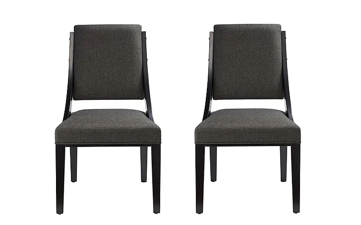 Modway Cambridge Upholstered Fabric Dining Chairs Set of 2 in Gray EEI-4553-GRY