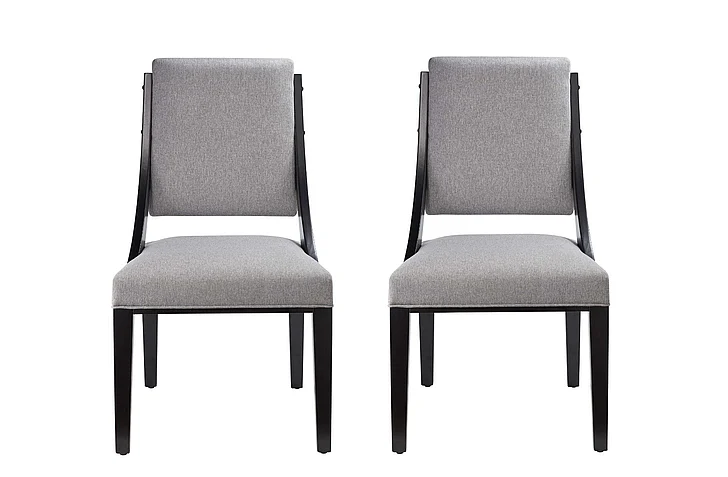 Modway Cambridge Upholstered Fabric Dining Chairs Set of 2 in Light Gray EEI-4553-LGR