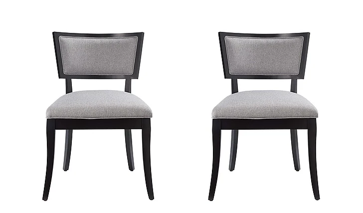 Modway Pristine Upholstered Fabric Dining Chairs Set of 2 in Light Gray EEI-4557-LGR
