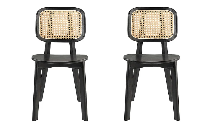 Modway Habitat Wood Dining Side Chair Set of 2 in Black EEI-6077-BLK