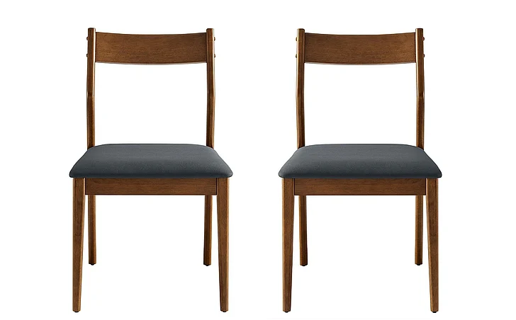 Modway Solara Vegan Leather Wood Dining Side Chairs Set of 2 in Walnut Black EEI-6917-WAL-BLK