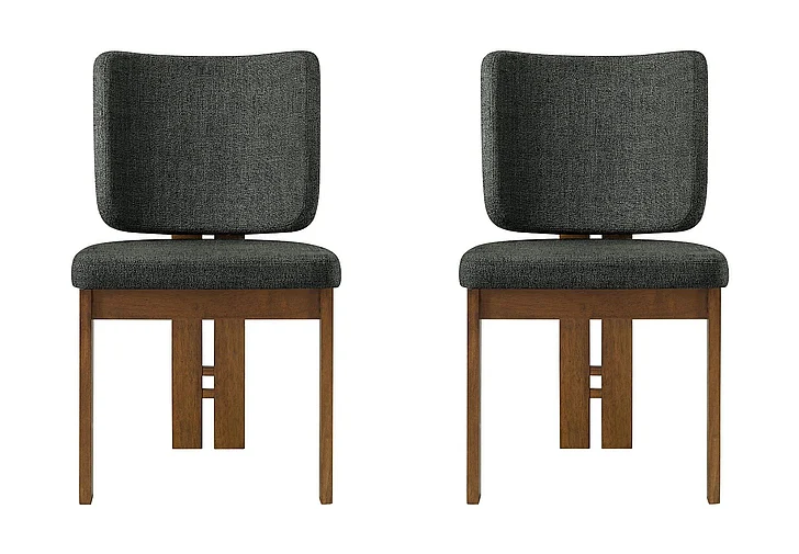 Modway Alba Armless Upholstered Dining Chairs Set of 2 in Charcoal EEI-7465-CHA