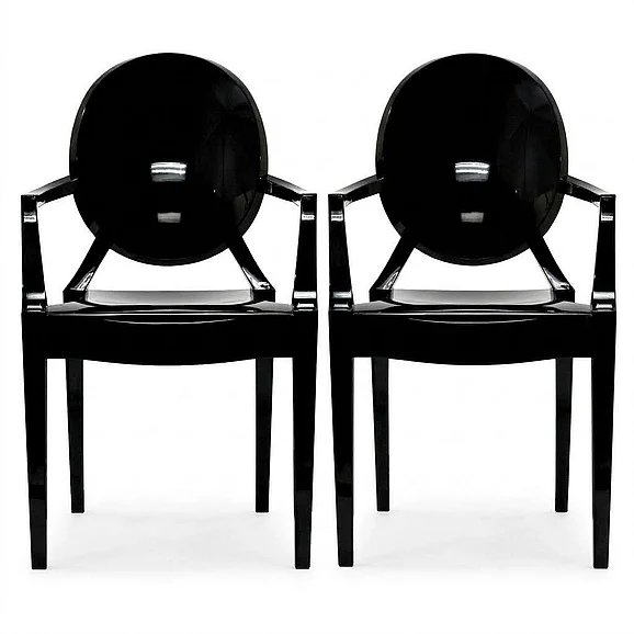 Modway Casper Dining Armchairs Set of 2 in Black EEI-905-BLK