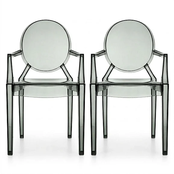 Modway Casper Dining Armchairs Set of 2 in Smoke EEI-905-SMK