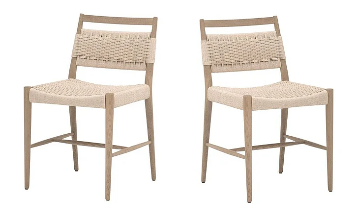 Essentials For Living Myles Dining Chair (Set of 2) Blonde Paper Cord, Natural Oak 5300.NAT/BLN