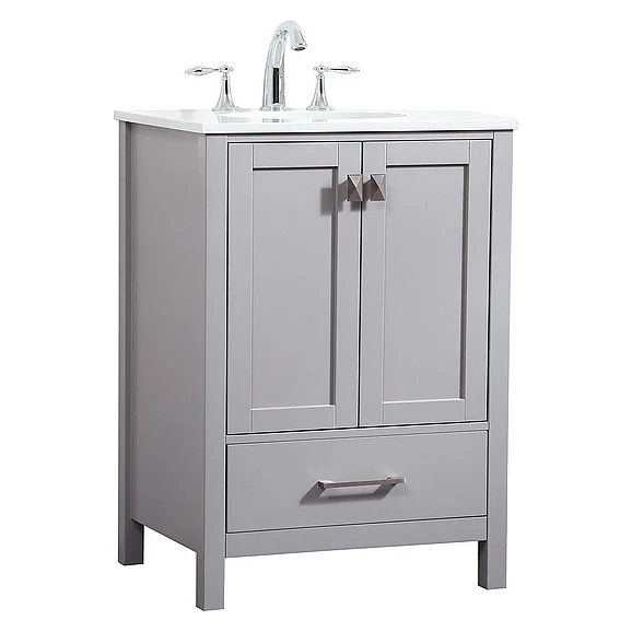 Elegant 24 In. Single Bathroom Vanity in Grey VF18824GR
