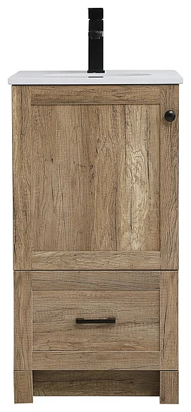 Elegant 18 In. Single Bathroom Vanity in Natural Oak VF2818NT