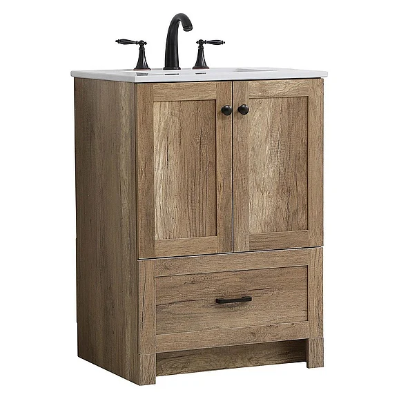 Elegant 24 In. Single Bathroom Vanity in Natural Oak VF2824NT