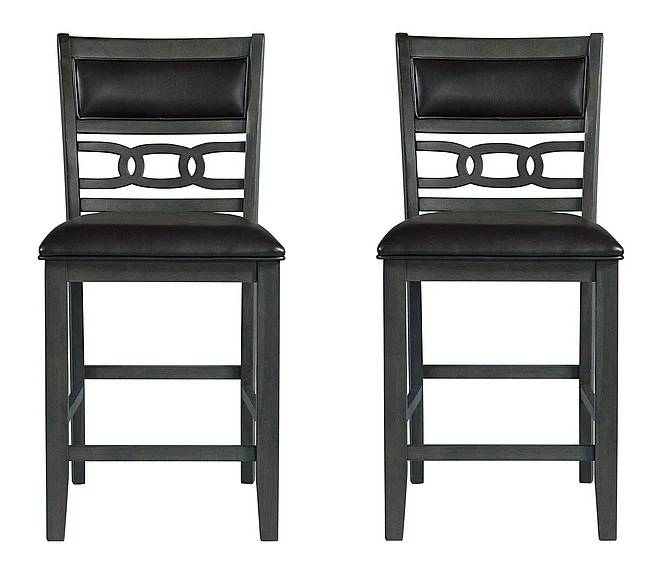 Elements International Amherst Counter Side Chair in Grey (Set of 2) DAH355PCSC