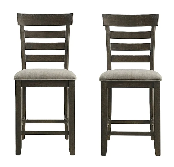 Elements International Montana Side Chair with Cushion Seat in Charcoal (Set of 2) DMN100SCCMN