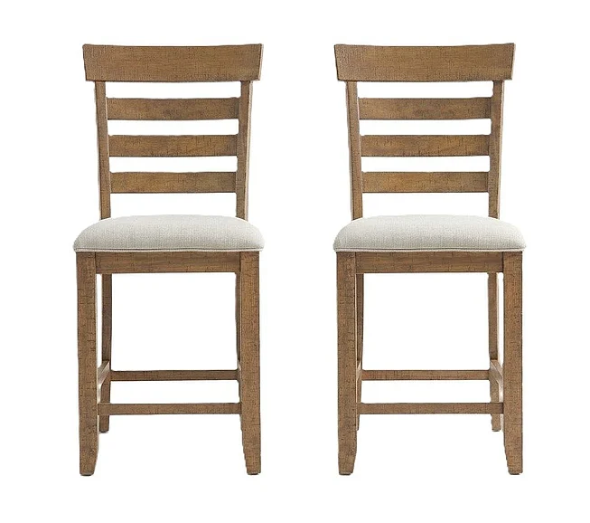 Elements International Montana Side Chair with Cushion Seat in Natural (Set of 2) DMN300SCCMN