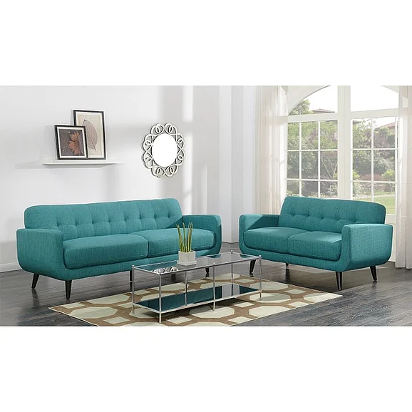 Elements International Hadley 4480 2-Piece Living Room Set in Teal